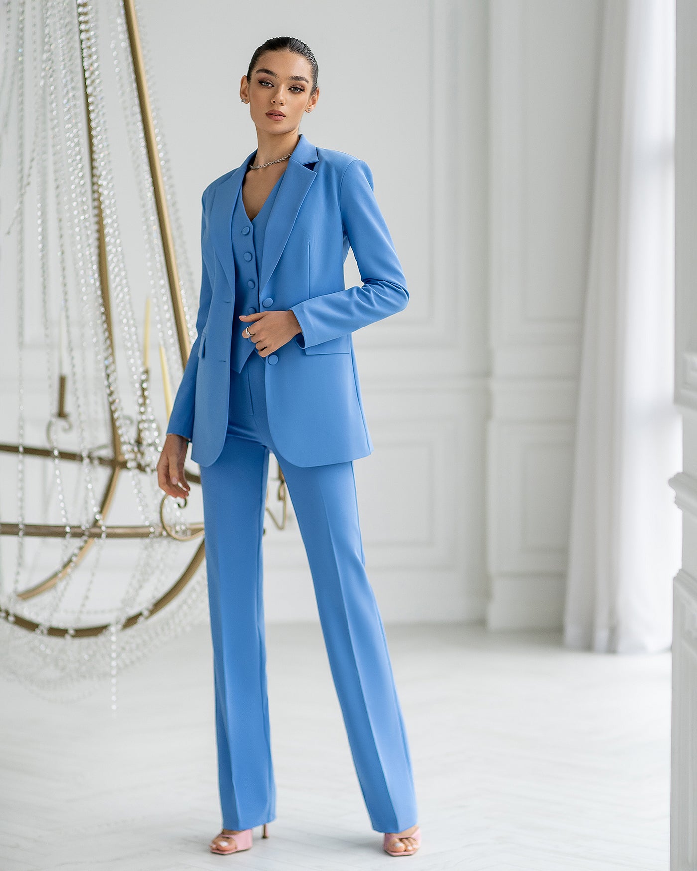 Blue REGULAR-FIT 3-PIECE SUIT (ARTICLE 402)