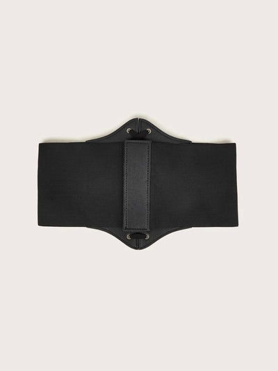 Black lace-up corset belt