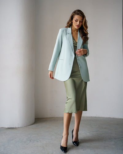 Olive 2-button single-breasted blazer (article 283/1)