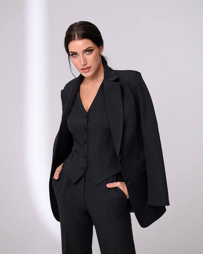 Black REGULAR-FIT 3-PIECE SUIT (ARTICLE 402)