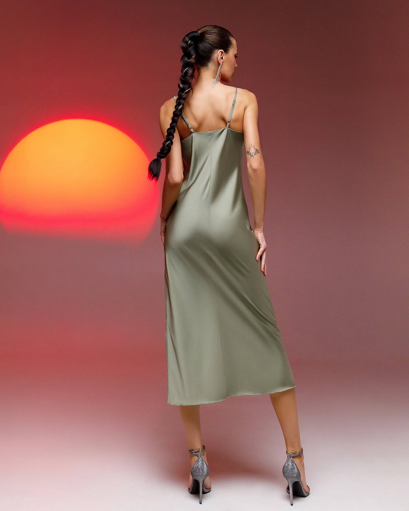 Olive SILK SLIP DRESS (ARTICLE 021)