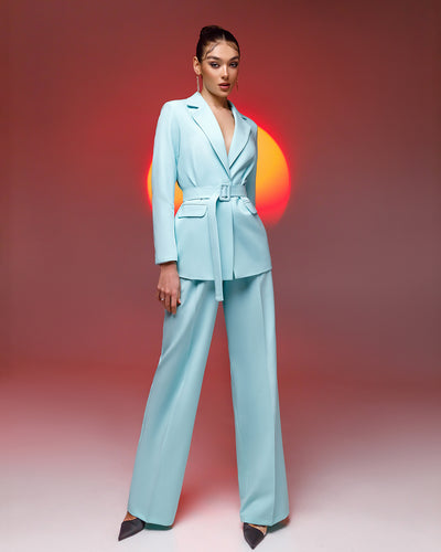 Tiffany Belted Wide-Leg Suit 2-Piece (article 030)