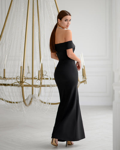 Black OFF-THE-SHOULDER MAXI DRESS (ARTICLE 321)