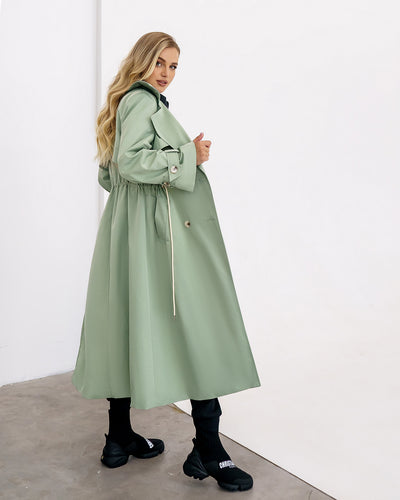 Olive LINED DOUBLE-BREASTED TRENCH COAT (ARTICLE 1000)