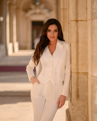 White REGULAR-FIT 3-PIECE SUIT (ARTICLE 402)