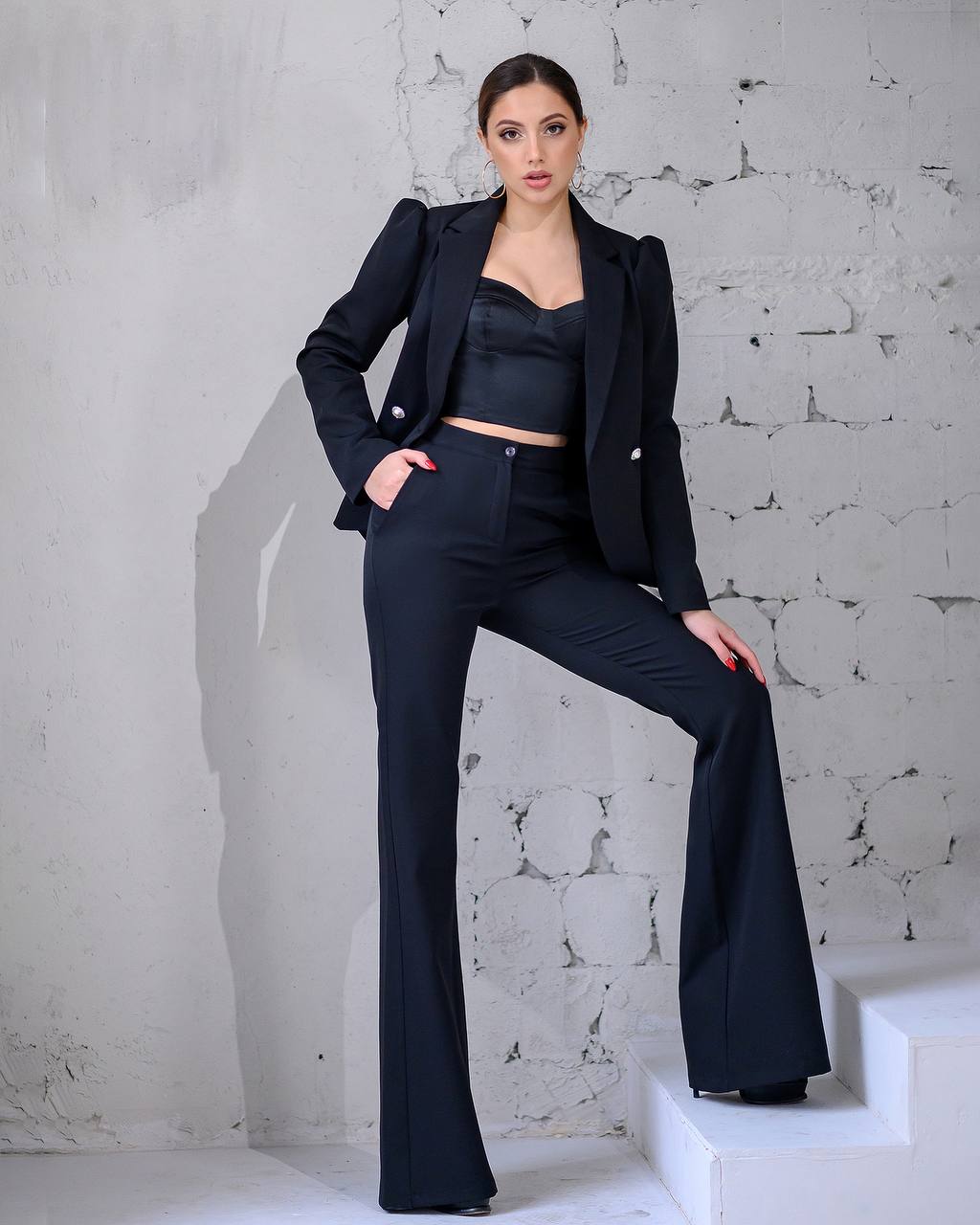 Black Double Breasted Suit 2-Piece (article 282)