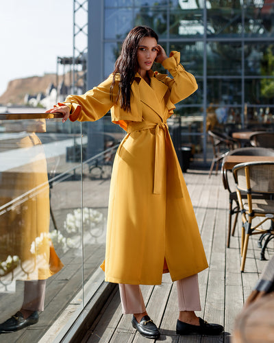 Mustard BELTED TRENCH COAT (ARTICLE 202)