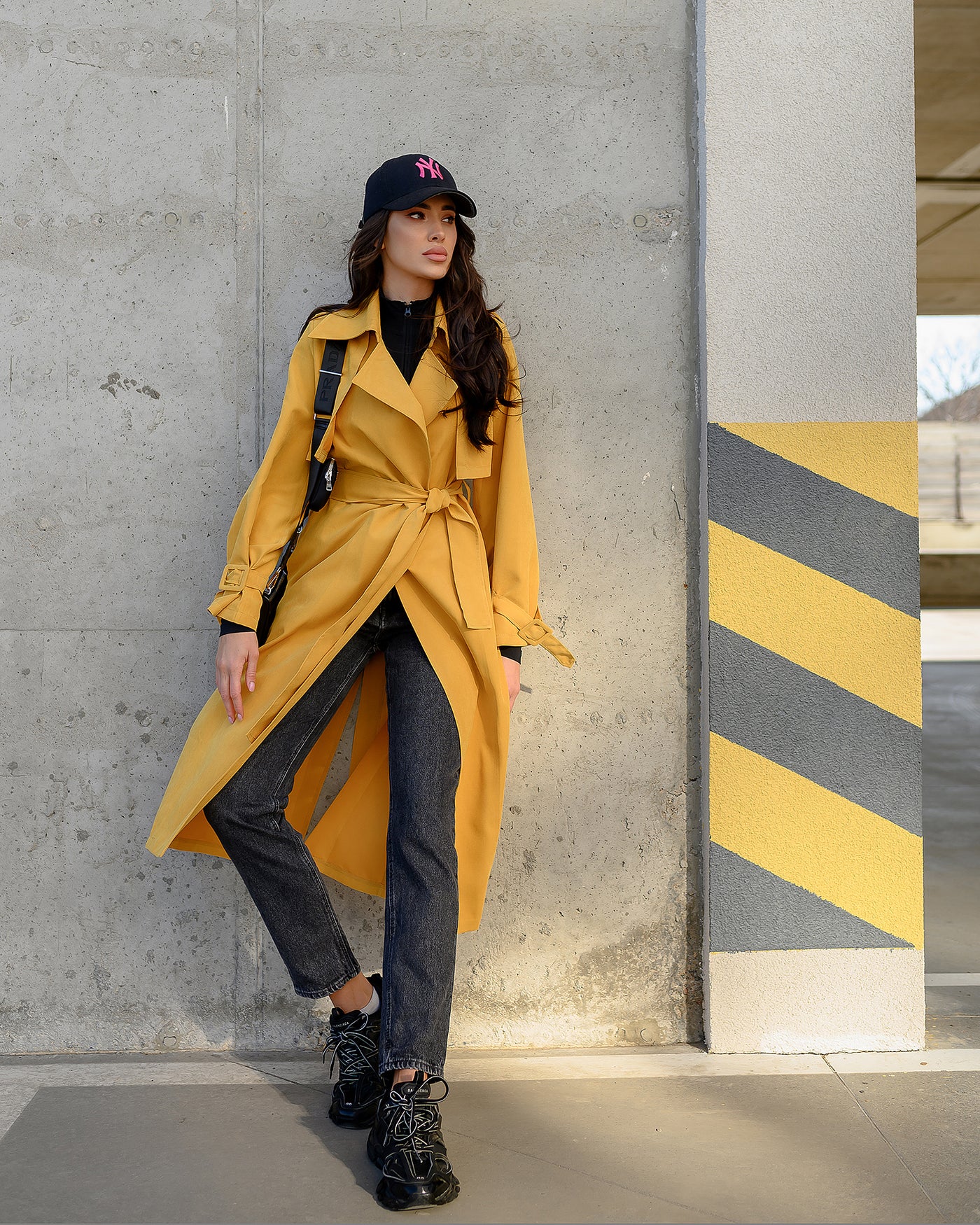 Mustard BELTED TRENCH COAT (ARTICLE 202)