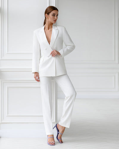 White DOUBLE-BREASTED SUIT 2-PIECE (ARTICLE 404)