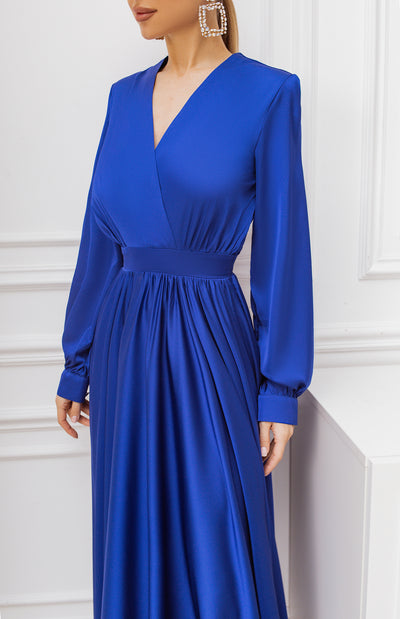 Blue midi long sleeve dress (article C393)