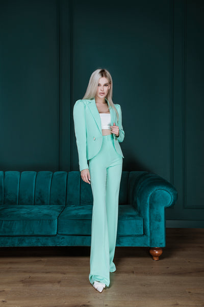 Tiffany-Blue Double Breasted Suit 2-Piece (article C333)