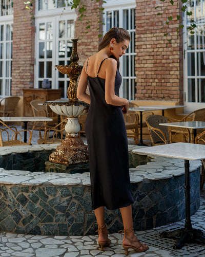 Black Silk Slip Dress (article 021)