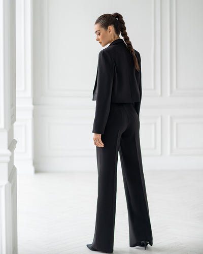 Black CROP JACKET SUIT 2-PIECE (ARTICLE 334)