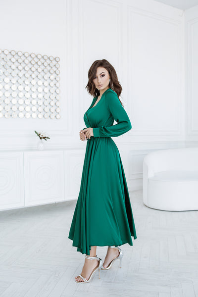 Emerald MIDI LONG SLEEVE DRESS (ARTICLE C393)