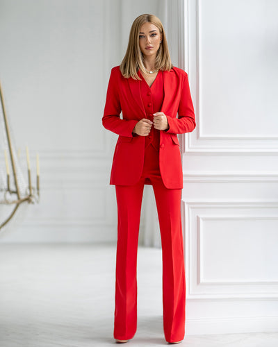 Red Regular-Fit 3-Piece Suit (article 402)