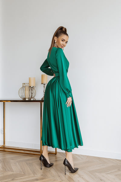 Emerald MIDI LONG SLEEVE DRESS (ARTICLE C393)