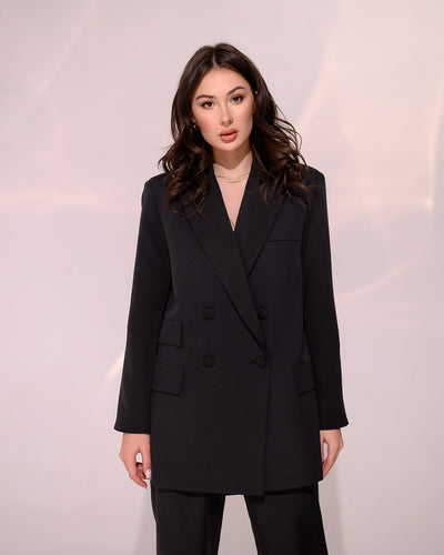 Black DOUBLE-BREASTED SUIT 2-PIECE (ARTICLE 404)