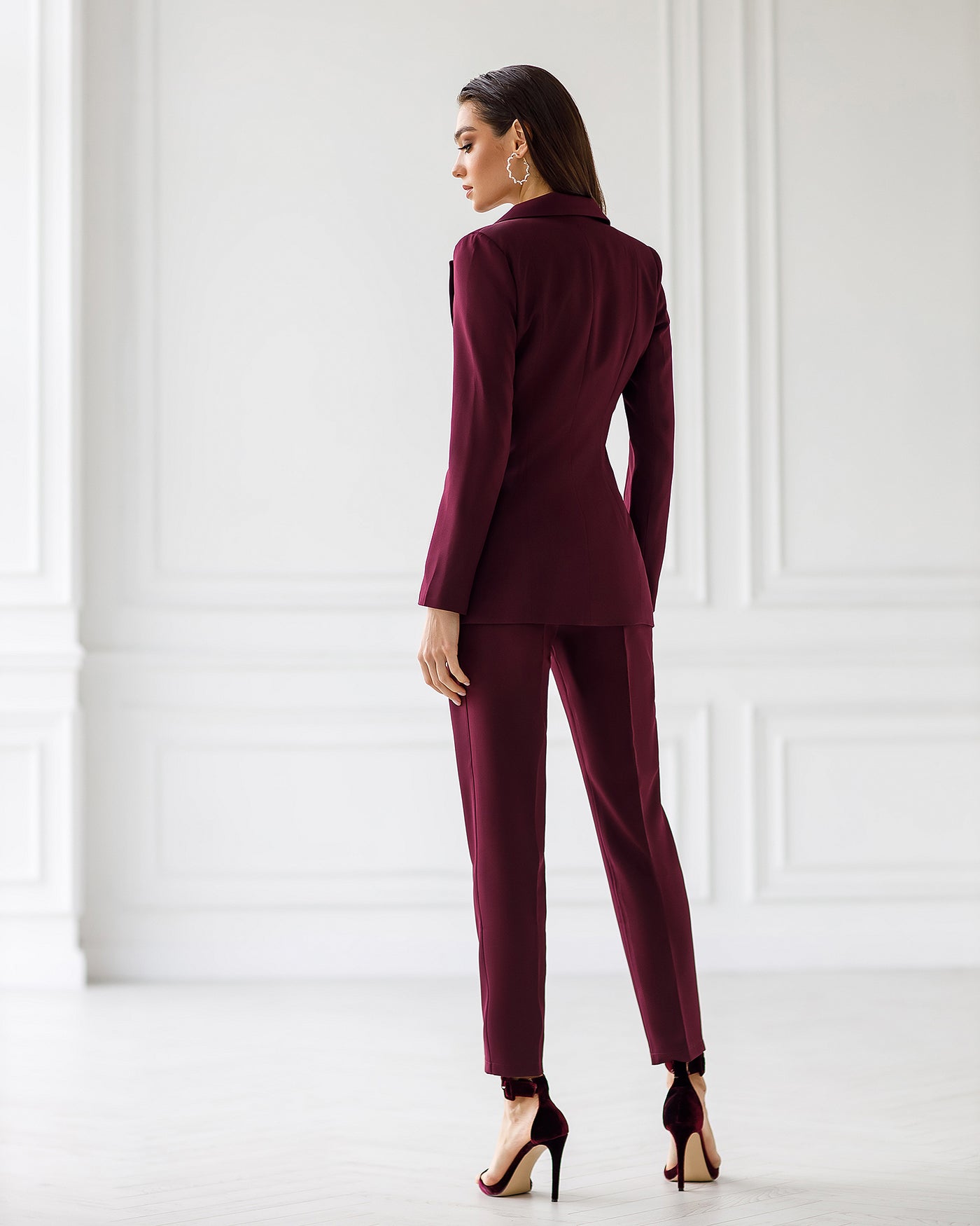 Burgundy OFFICE SLIM-FIT 3-PIECE SUIT (ARTICLE 033)