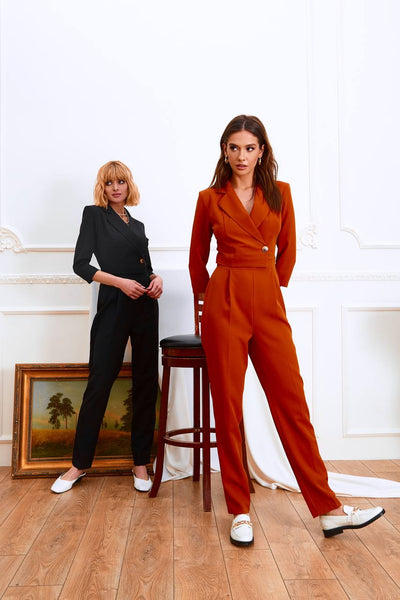 Terracotta Formal One-Button Jumpsuit (article 037)