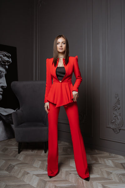 Red SLIM-FIT SUIT 2-PIECE (ARTICLE C267)