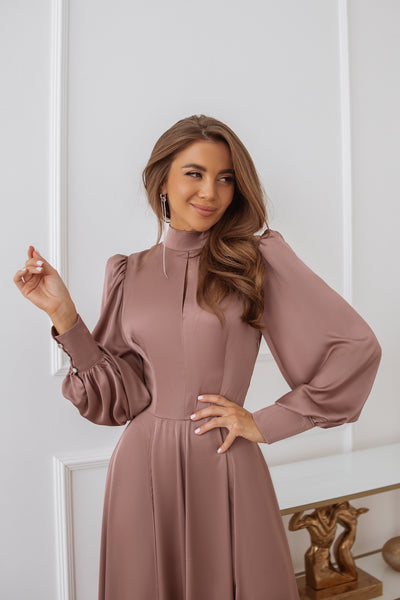 Fraise SILK LONG SLEEVE MAXI DRESS (ARTICLE C323)