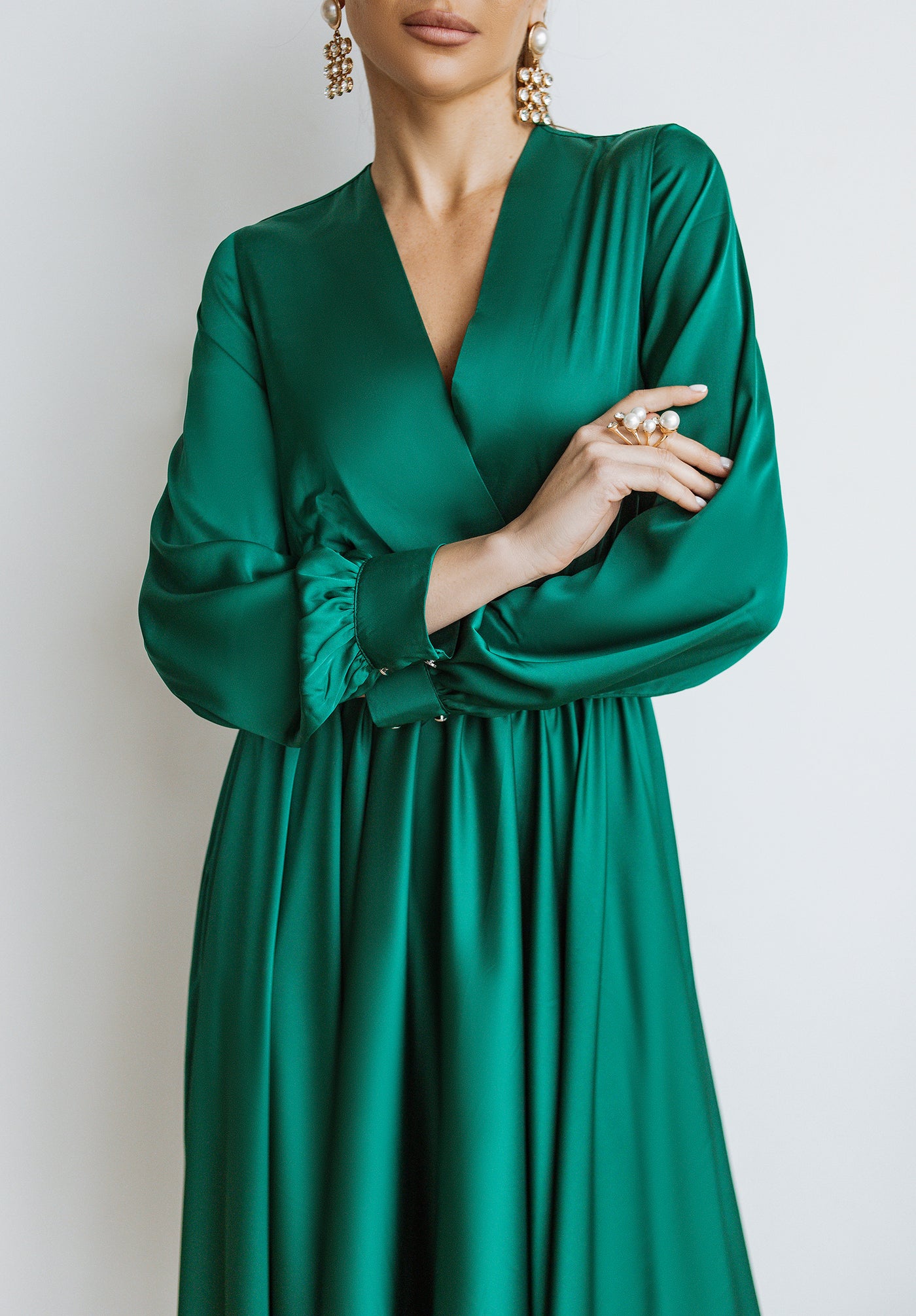 Emerald MIDI LONG SLEEVE DRESS (ARTICLE C393)