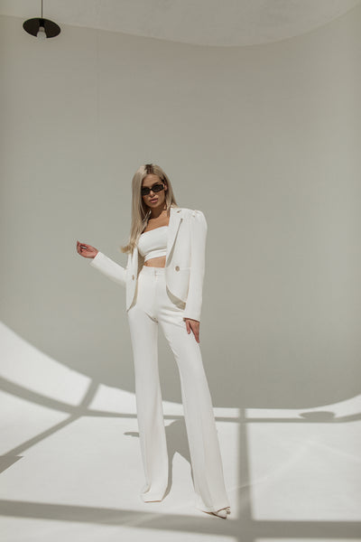 White DOUBLE BREASTED SUIT 2-PIECE (ARTICLE C333)