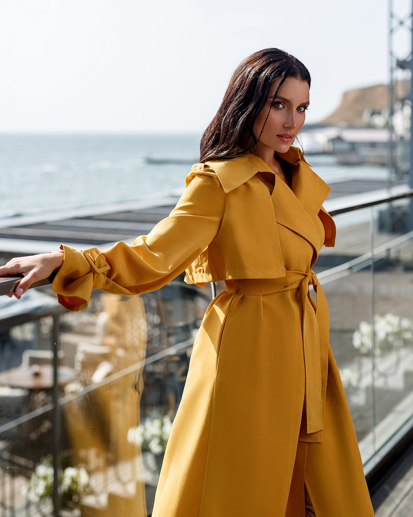 Mustard BELTED TRENCH COAT (ARTICLE 202)