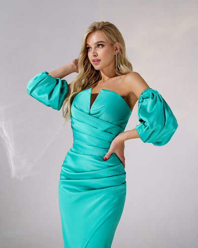 Mint PUFF-SLEEVE MIDI DRESS (ARTICLE 289)