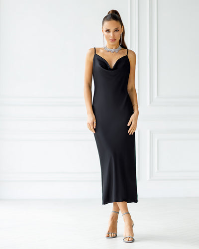 Black Silk Slip Dress (article 021)