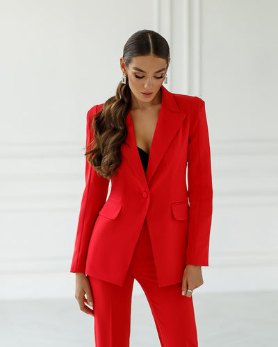 Red SINGLE-BREASTED SUIT 2-PIECE (ARTICLE 354)