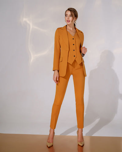 Caramel OFFICE SLIM-FIT 3-PIECE SUIT (ARTICLE 033)