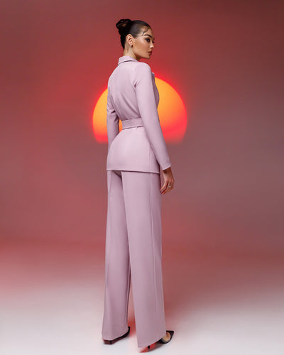 Dusty Pink BELTED WIDE-LEG SUIT 2-PIECE (ARTICLE 030)