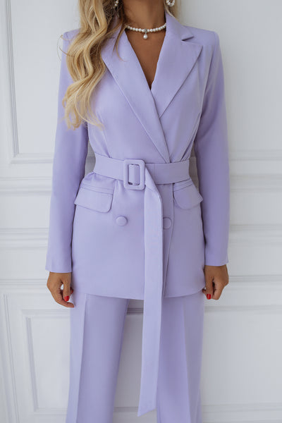 Lavender BELTED DOUBLE BREASTED SUIT 2-PIECE (ARTICLE C273)