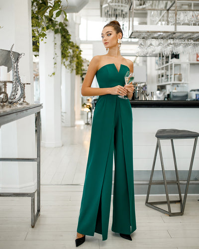 Emerald Strapless V-Neck Jumpsuit (article 323)