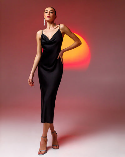 Black Silk Slip Dress (article 021)