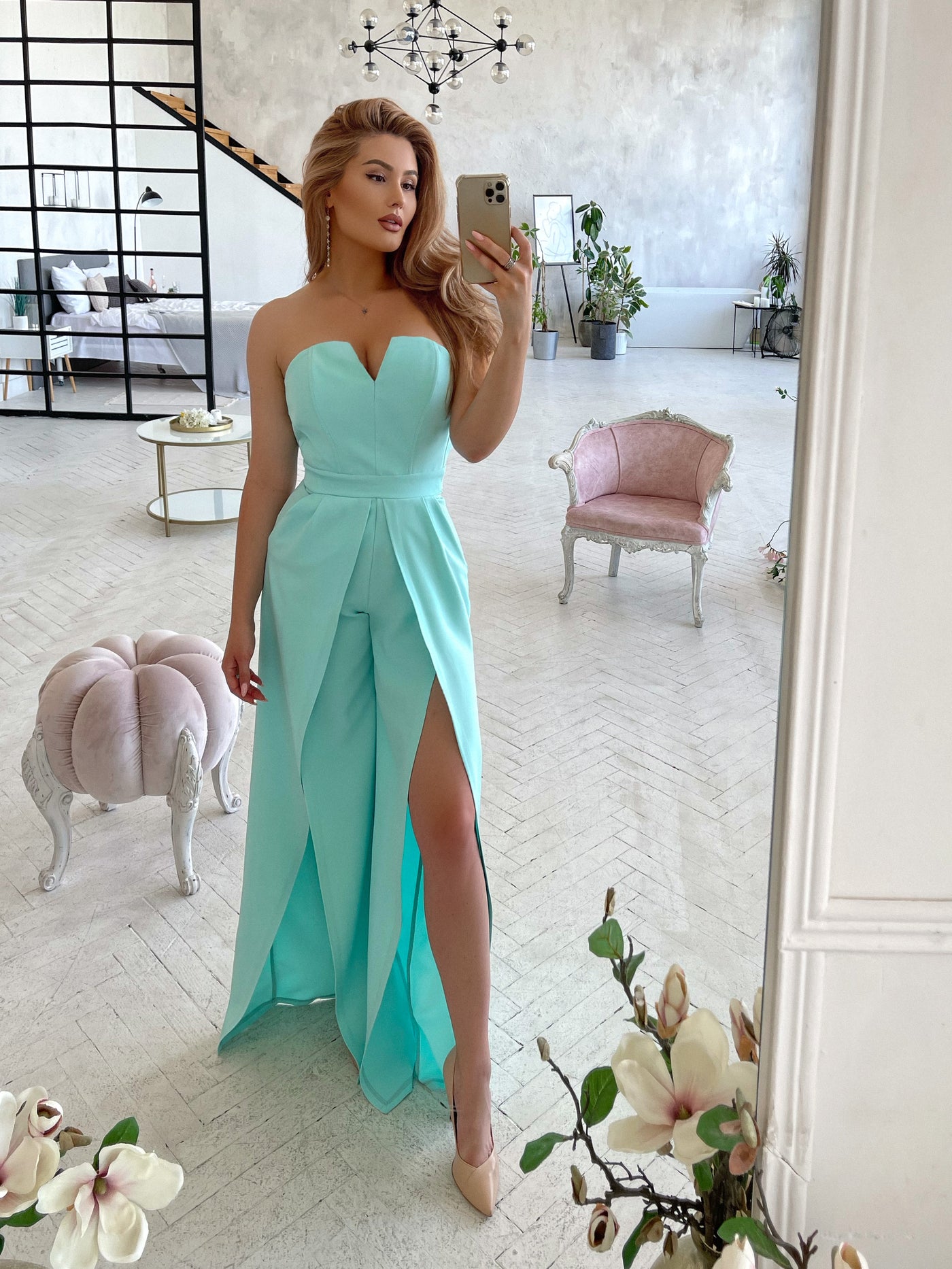 Tiffany STRAPLESS V-NECK JUMPSUIT (ARTICLE 323)