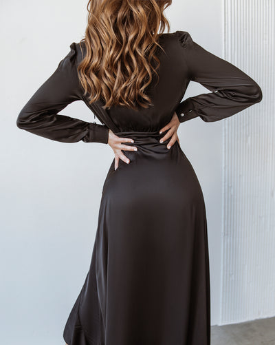 Black THIGH-SLIT MAXI DRESS (ARTICLE C257)