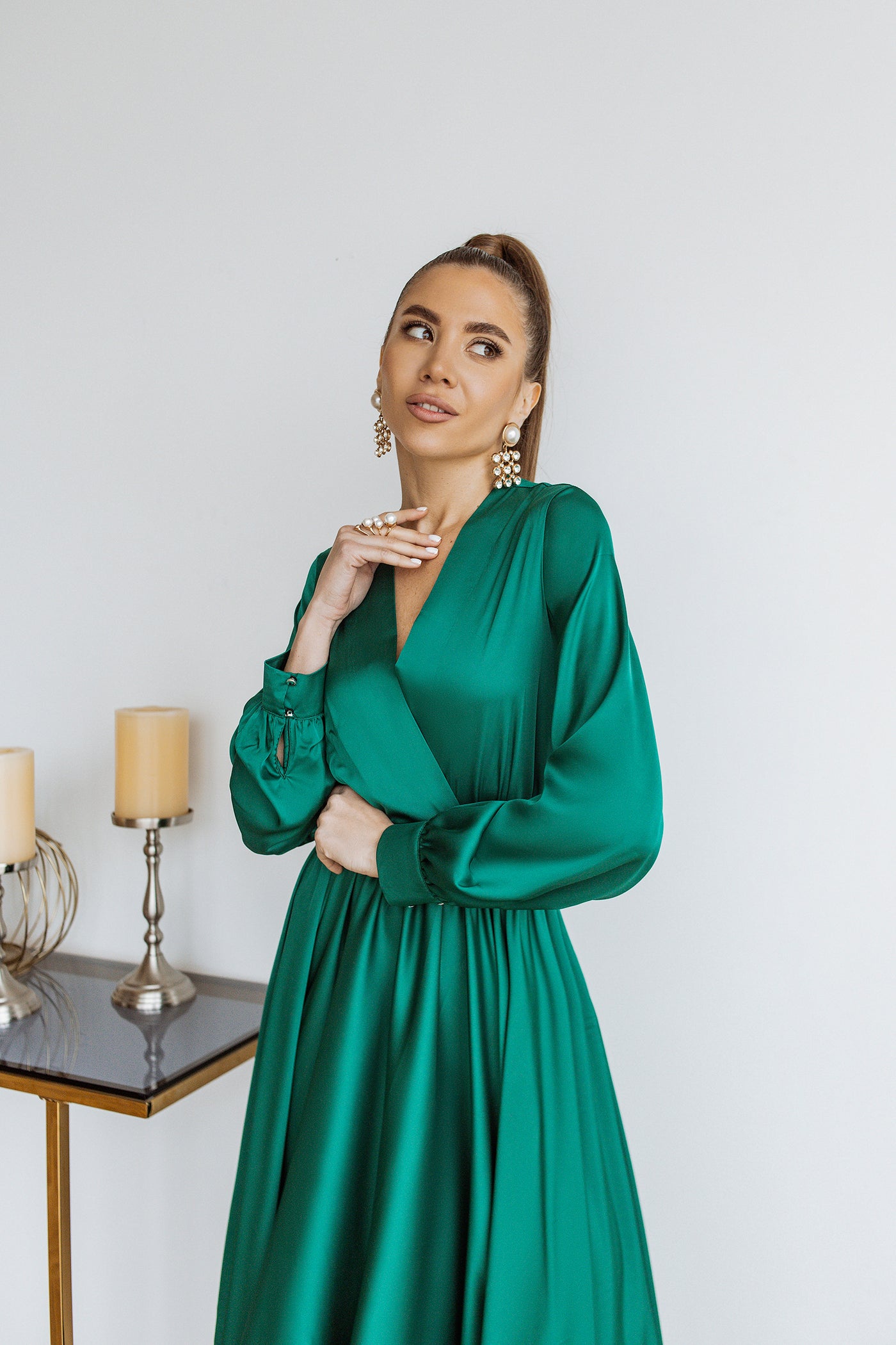 Emerald MIDI LONG SLEEVE DRESS (ARTICLE C393)