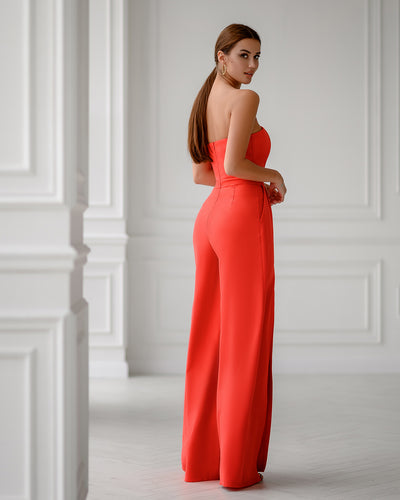 Coral STRAPLESS V-NECK JUMPSUIT (ARTICLE 323)