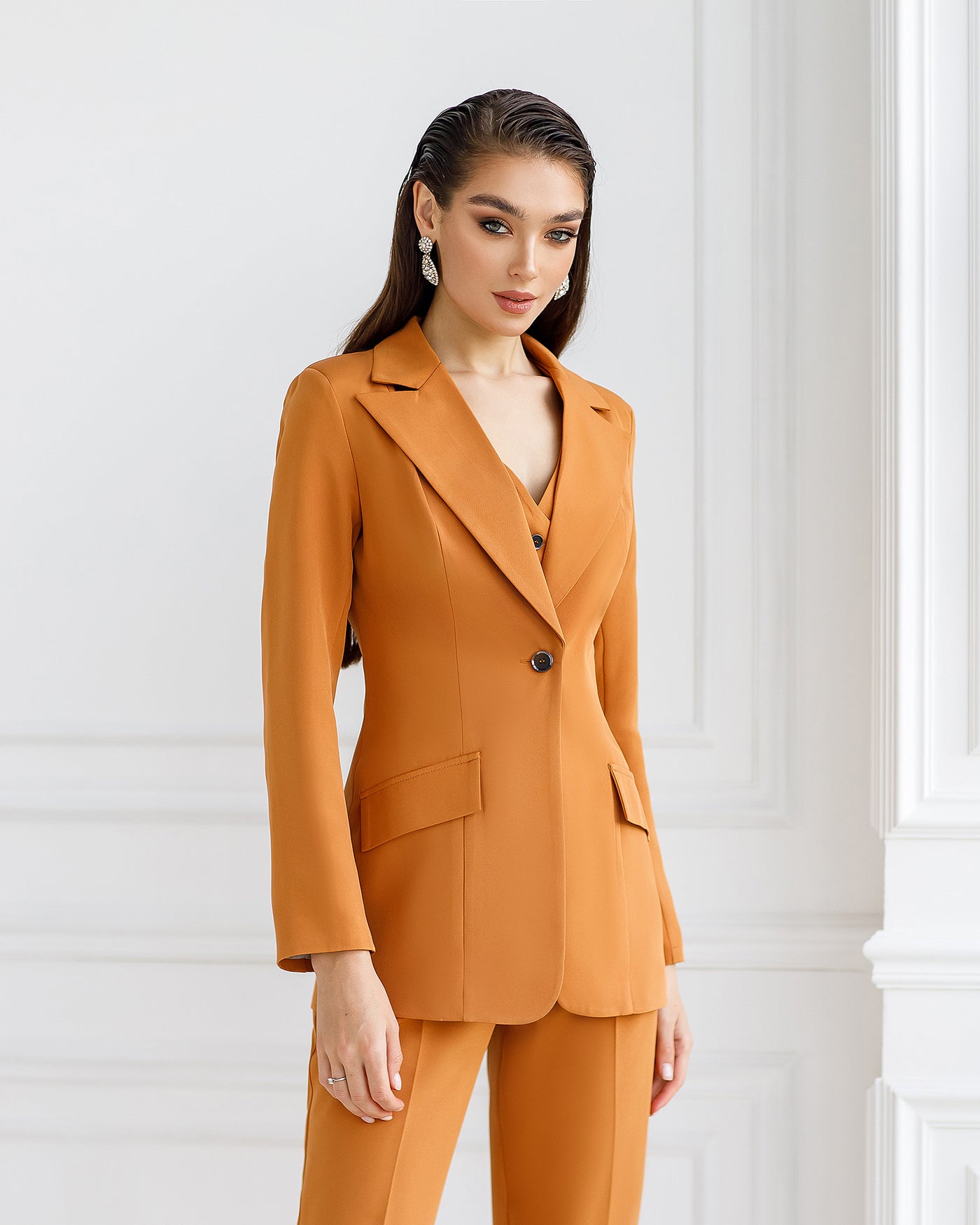 Caramel OFFICE SLIM-FIT 3-PIECE SUIT (ARTICLE 033)