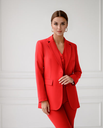 Red Regular-Fit 3-Piece Suit (article 402)