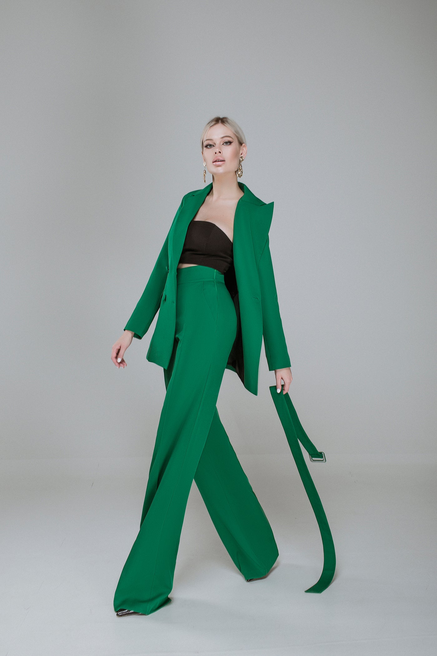 Green Belted Double Breasted Suit 2-Piece (article C273)