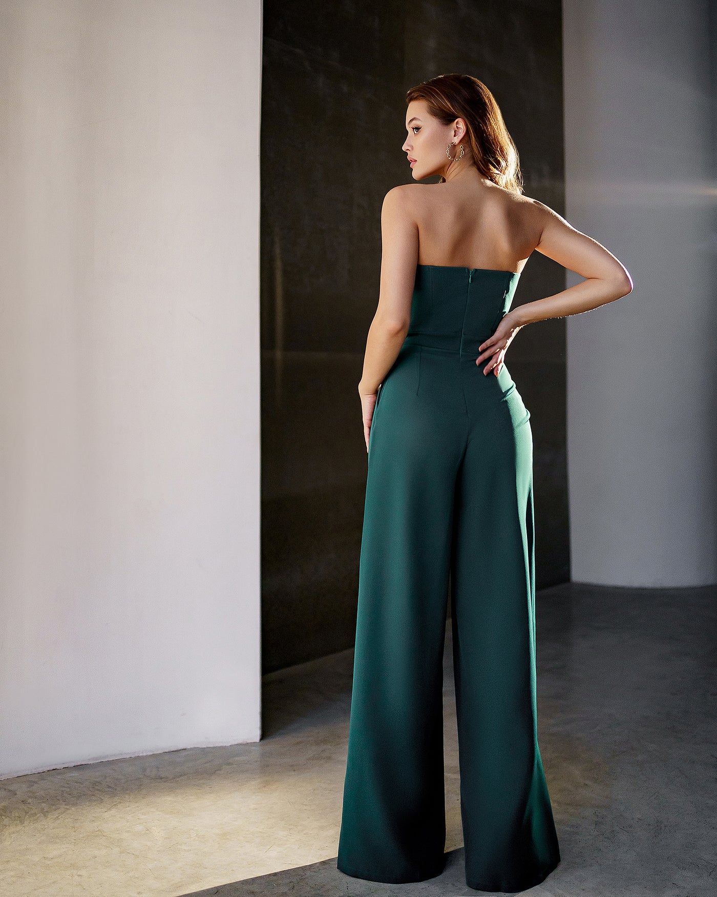 Emerald Strapless V-Neck Jumpsuit (article 323)