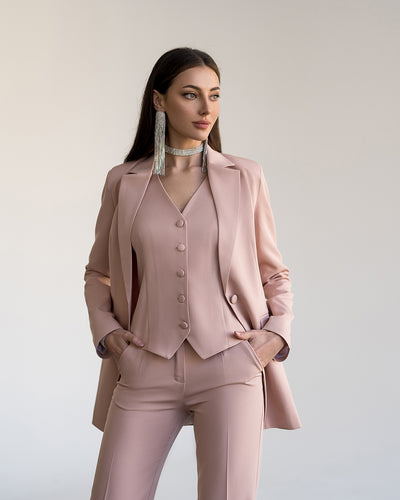 Beige Regular-Fit 3-Piece Suit (article 402)