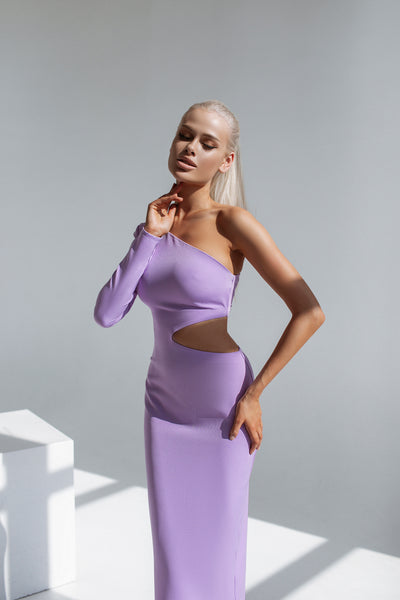 LAVENDER ONE-SHOULDER MAXI DRESS (ARTICLE C363)