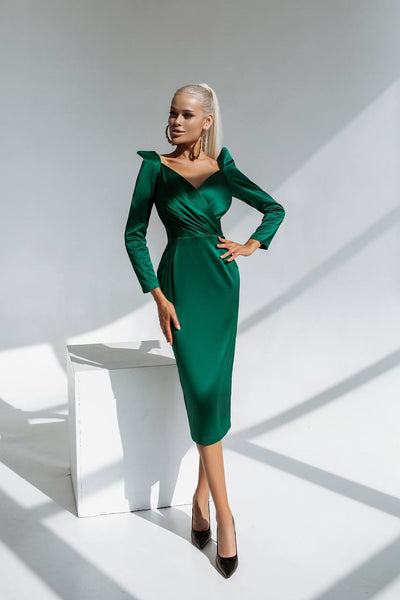 Emerald LONG SLEEVE MIDI DRESS (ARTICLE C268)