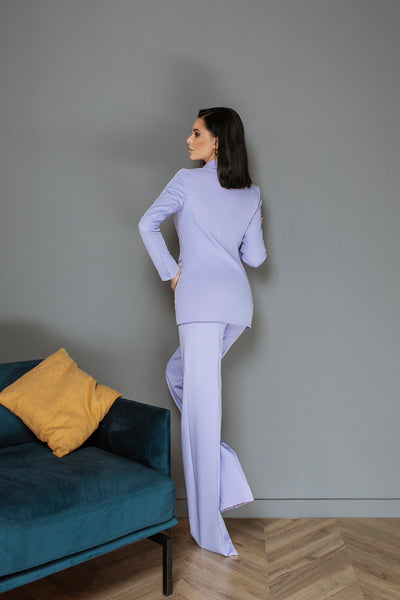 Lavender BELTED DOUBLE BREASTED SUIT 2-PIECE (ARTICLE C273)