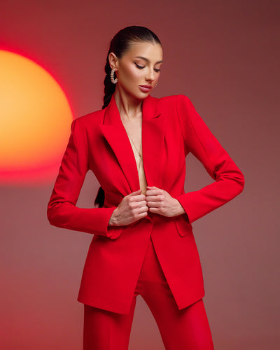 Red SINGLE-BREASTED SUIT 2-PIECE (ARTICLE 354)