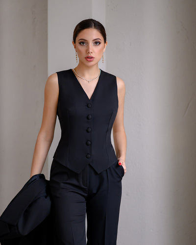 Black REGULAR-FIT 3-PIECE SUIT (ARTICLE 402)